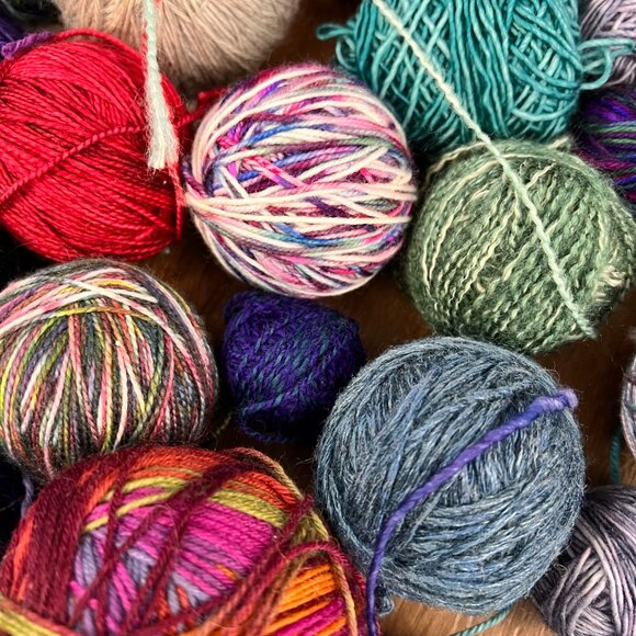 Natural Fiber Hand-Spun Hand Dyed Yarn Remnant Lot - Picture 8 of 16